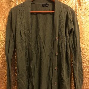 Green cardigan